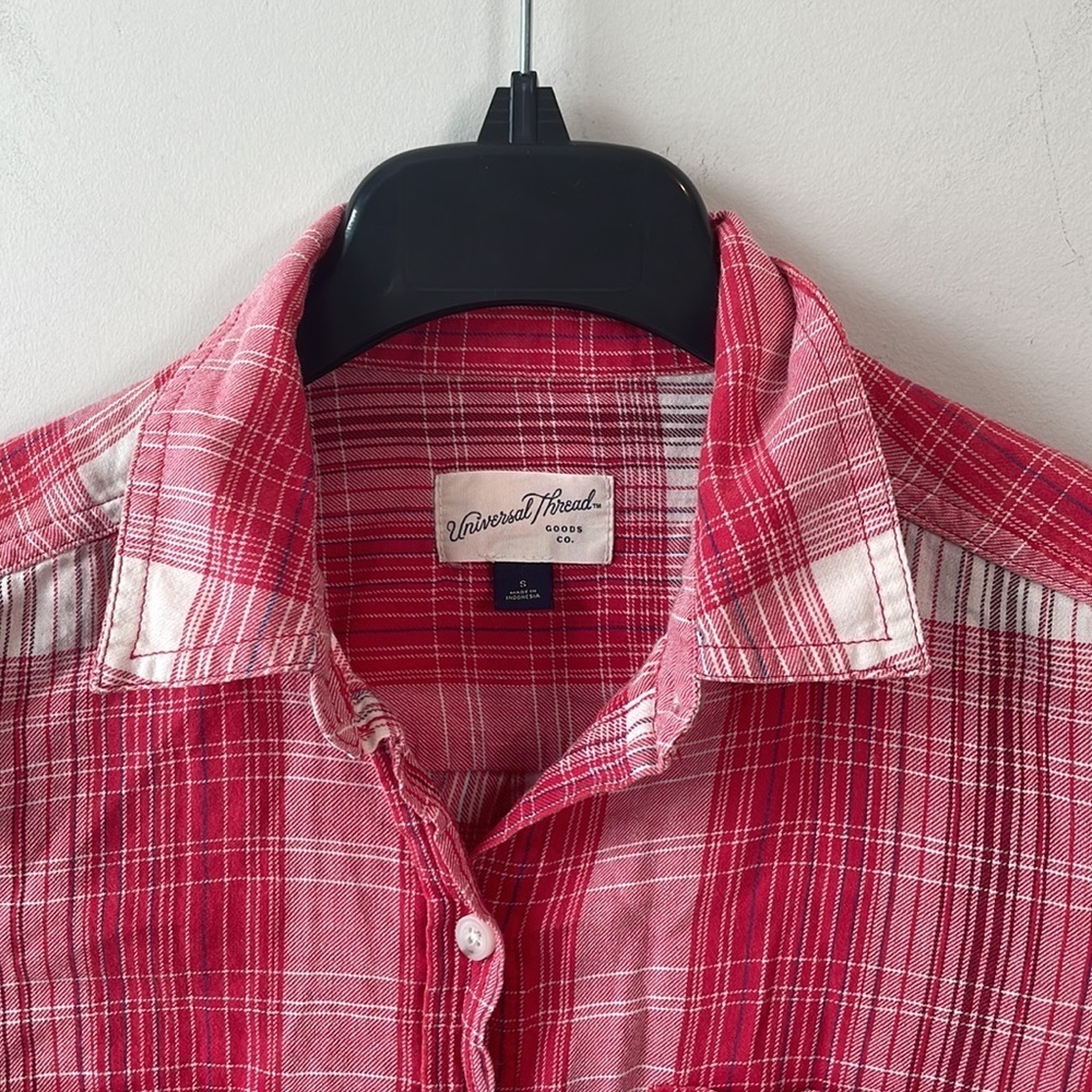 Universal Thread Button Down Plaid Shirt Women Si… - image 2